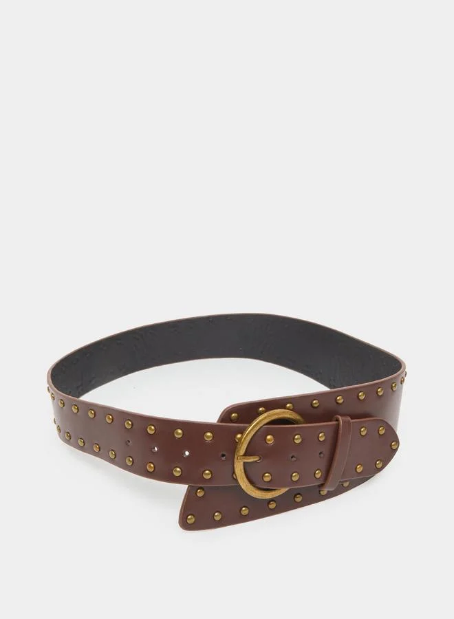 Brown Studded Belt